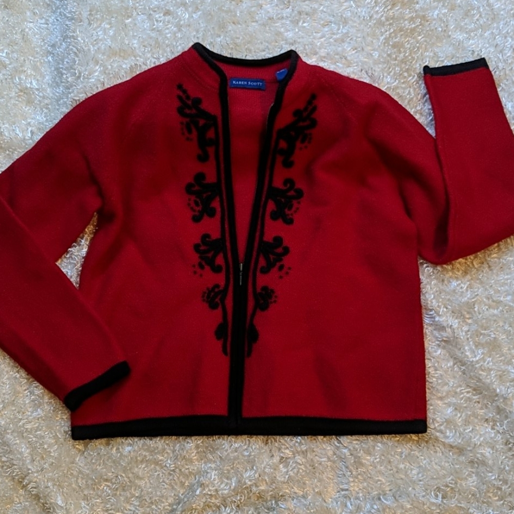 Karen Scott 100% Wool sweater... Size M - Picture 2 of 5